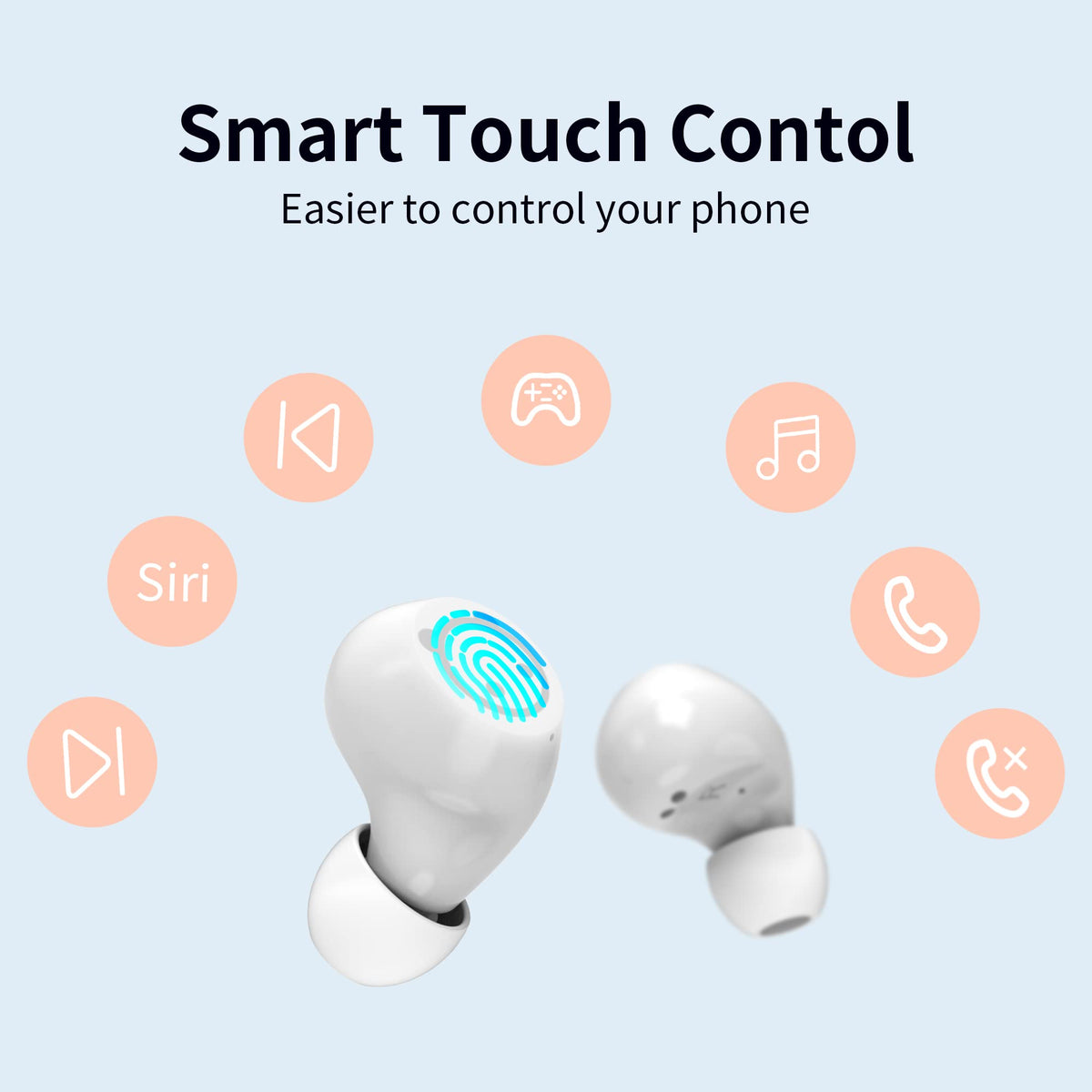 Wireless Earbuds for Kids, Headphones with Cute Panda Charging Case with Mic, Noise Cancelling,Typ-C, 3D Stereo Waterproof Bluetooth Buds for Sport & Outwork,3 x Ear caps(S,M,L)