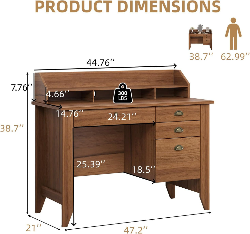 4 EVER WINNER 47-Inch Student Desk with Drawers