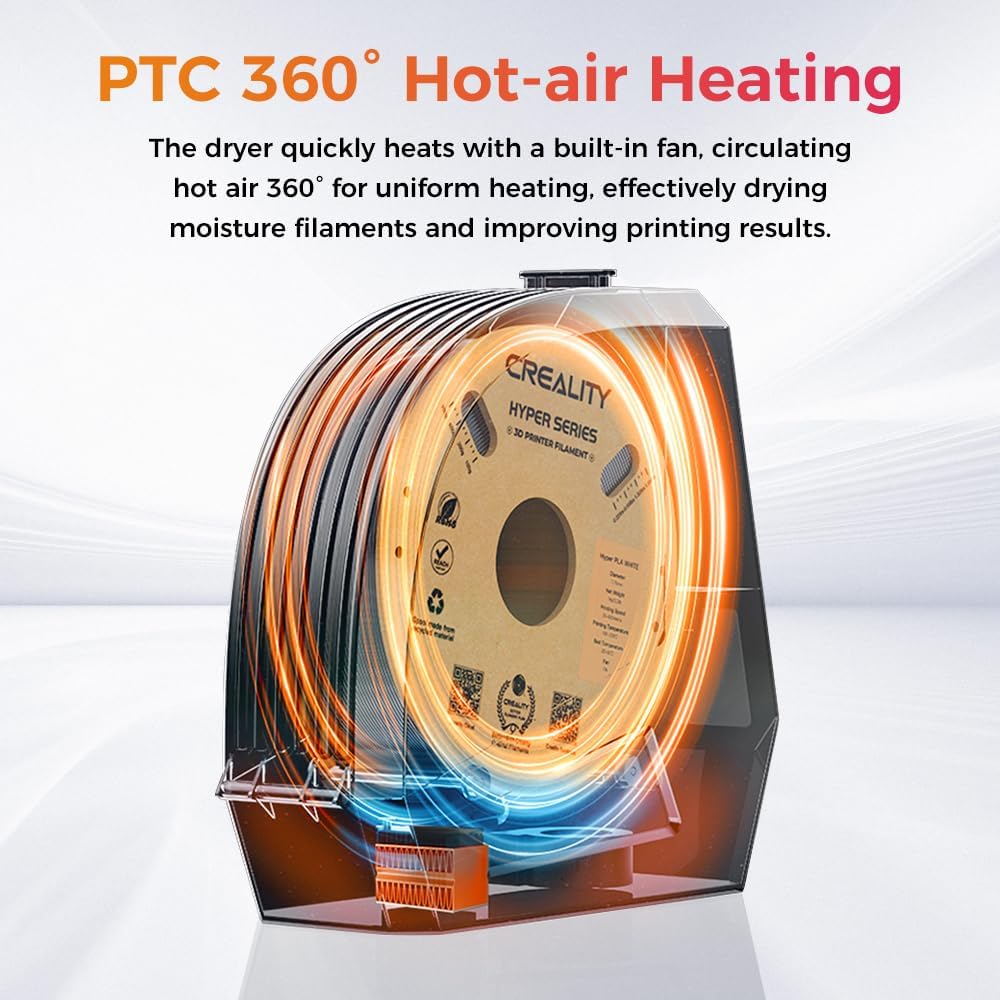 2026 New Creality Space PI Filament Dryer-Christmas Gifts, 3D Printer Filament Dryer Box with 360° Heating, Upgraded Filament Dehydrator Storage Box Support Nylon ABS PETG PLA TPU 1.75/2.85mm