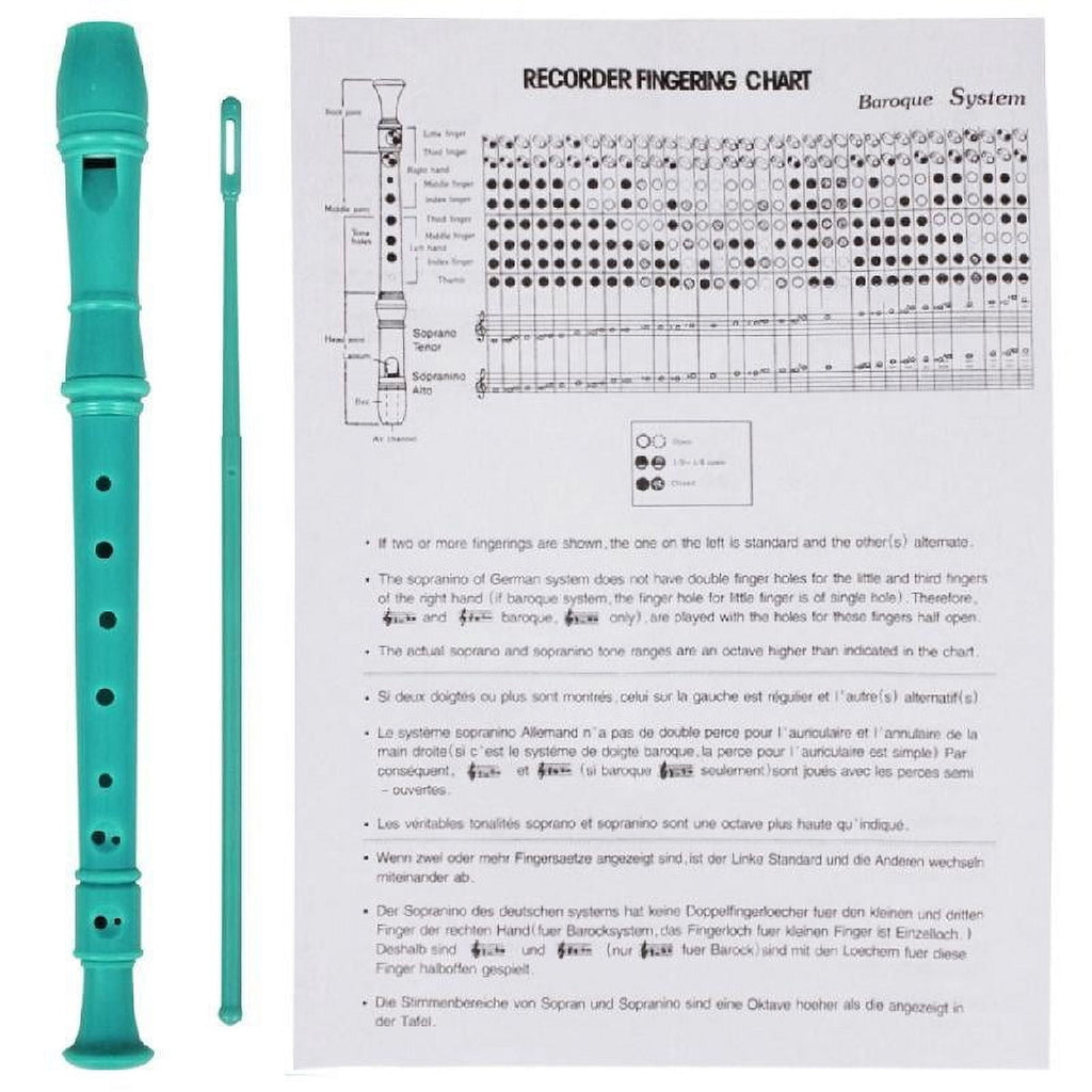 SIEYIO Treble Flute 8 Hole Soprano Recorder Clarinet with Cleaning Rod