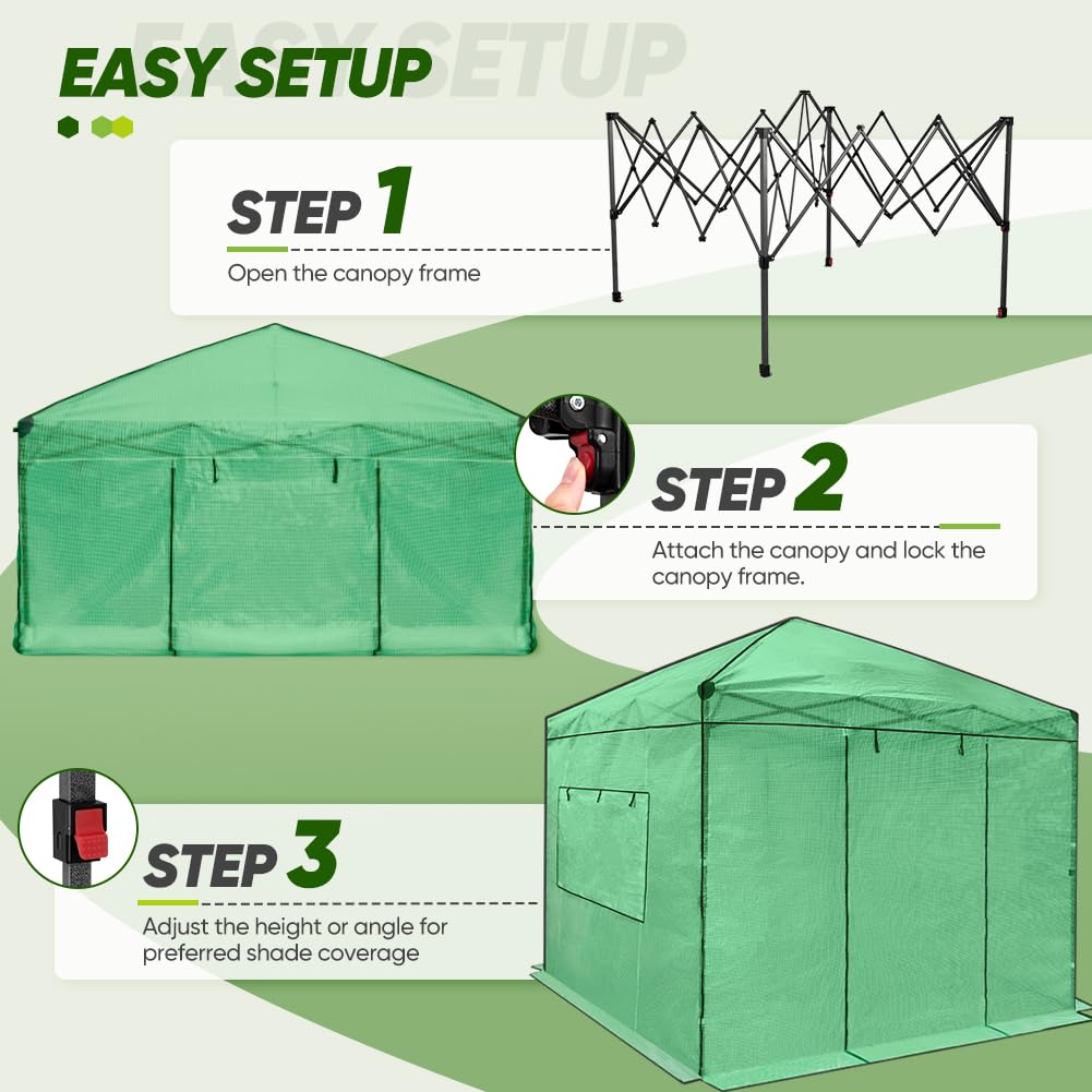 EAGLE PEAK Pop-Up Walk-In Greenhouse (Multiple Sizes)