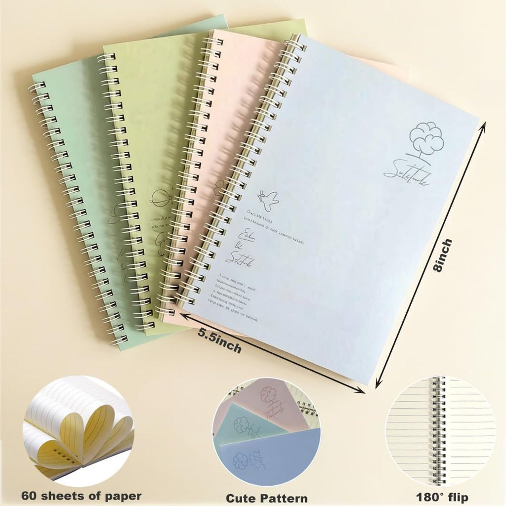 33 Pcs Cute Spiral Notebook Stationary Set for Women