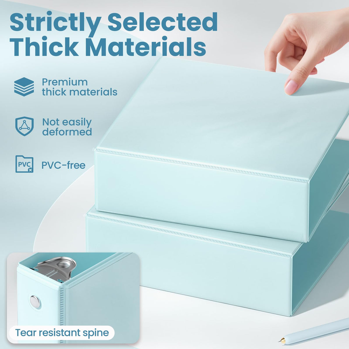 SUNEE 3 Ring Binder 1 Inch 4 Pack, Clear View 1" Binders Three Ring PVC-Free (Fit 8.5x11 Inches) for School or Office Supplies, Assorted Pastel