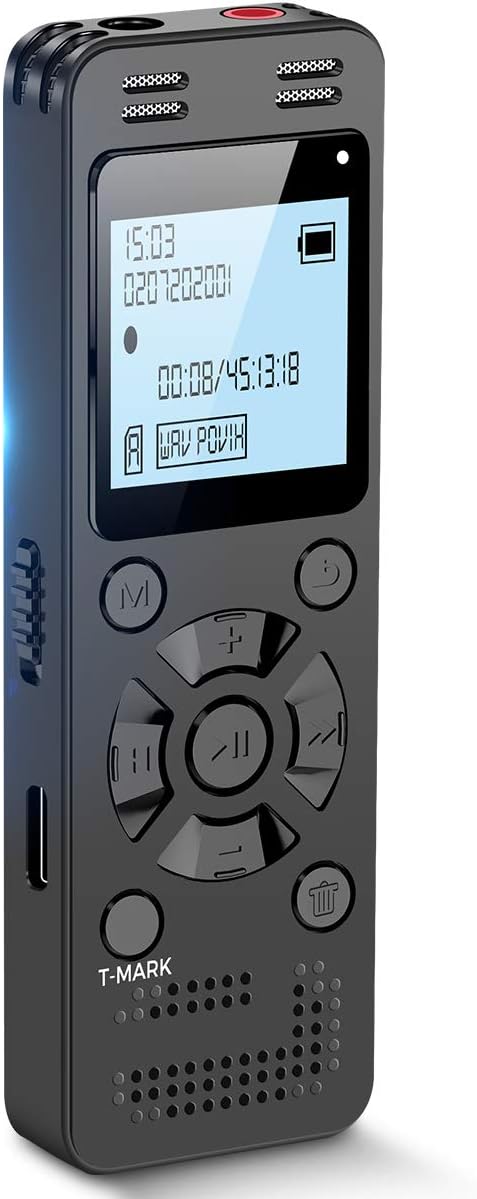 128GB Digital Voice Recorder for Lectures Meetings - EVIDA 9296 Hours Voice Activated Recording Device Audio Recorder with Playback,Password