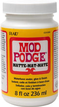 Mod Podge Matte Decoupage Glue, Sealer & Finish – Multiple Sizes
