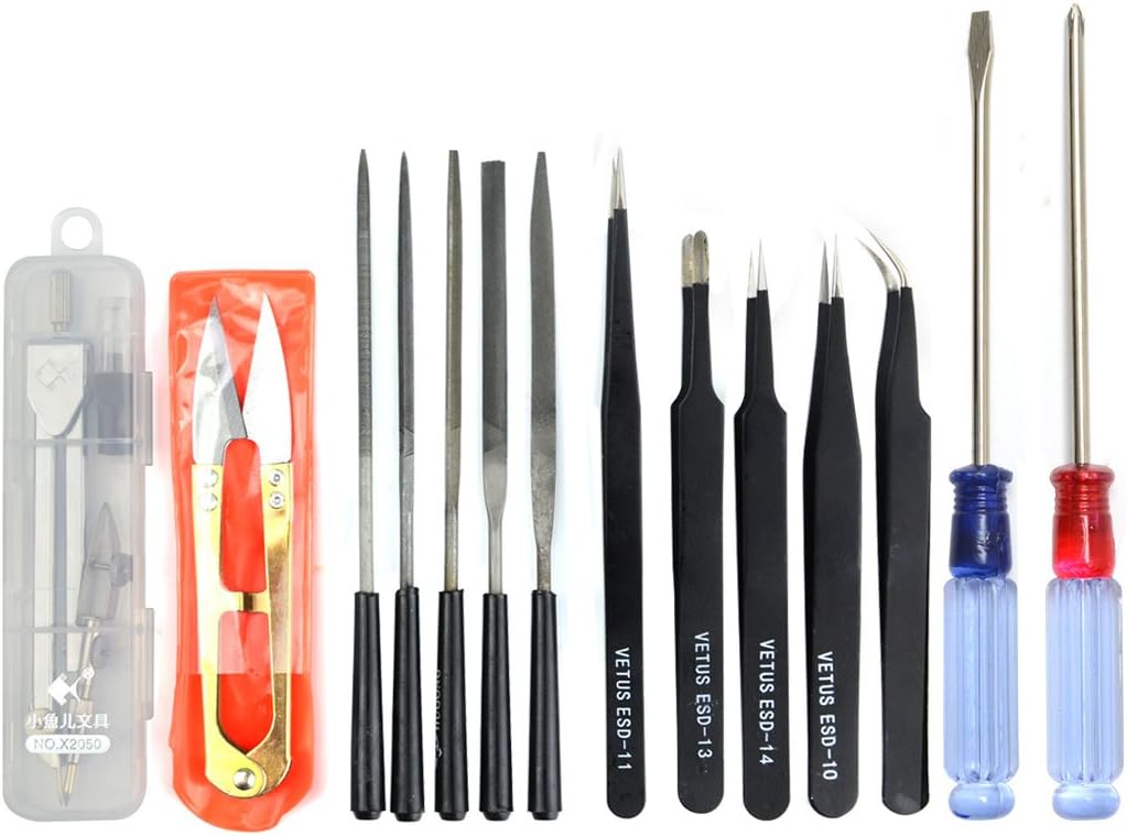 Professional 56 PCS Model Tools Kit Modeler Basic Tools Craft Set Hobby Building Tools Kit for Gundam Car Model Building Repairing and Fixing(H)