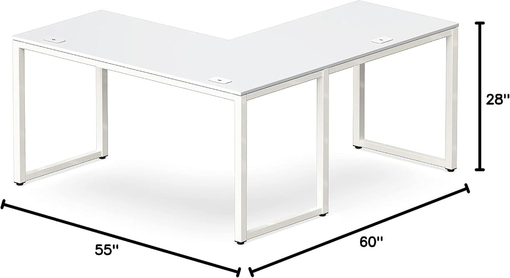 SHW 55 × 60-Inch Commercial-Grade L-Shaped Student Desk