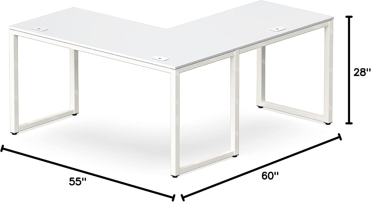 SHW 55 × 60-Inch Commercial-Grade L-Shaped Student Desk