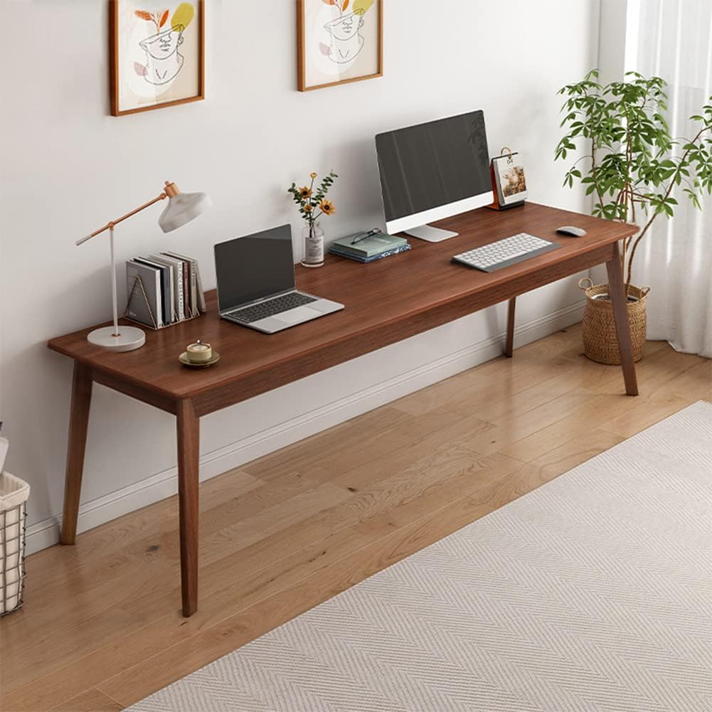 NELYE 63-Inch Two-Person Student Desk, Walnut