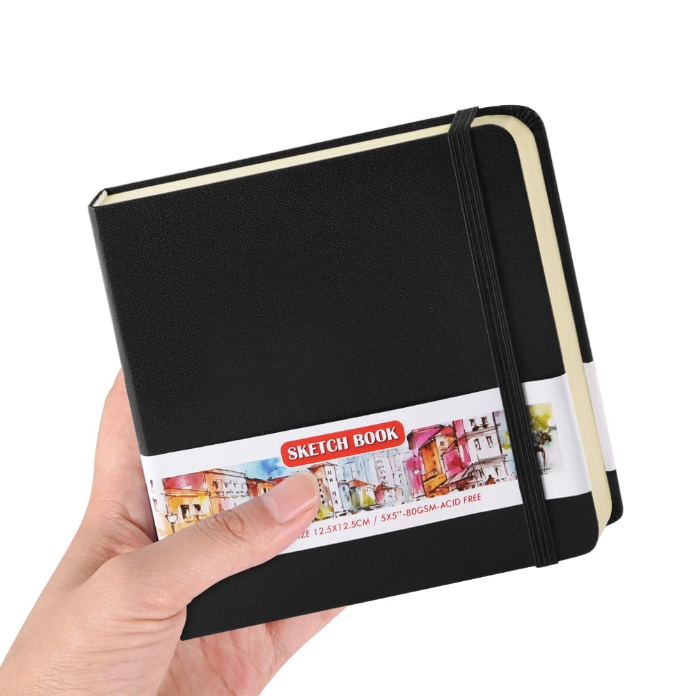 E-WEICHEN Hardcover Art Sketchbook – 100 Pages, 80 GSM Acid-Free Paper | PU Leather & Cloth Cover Options