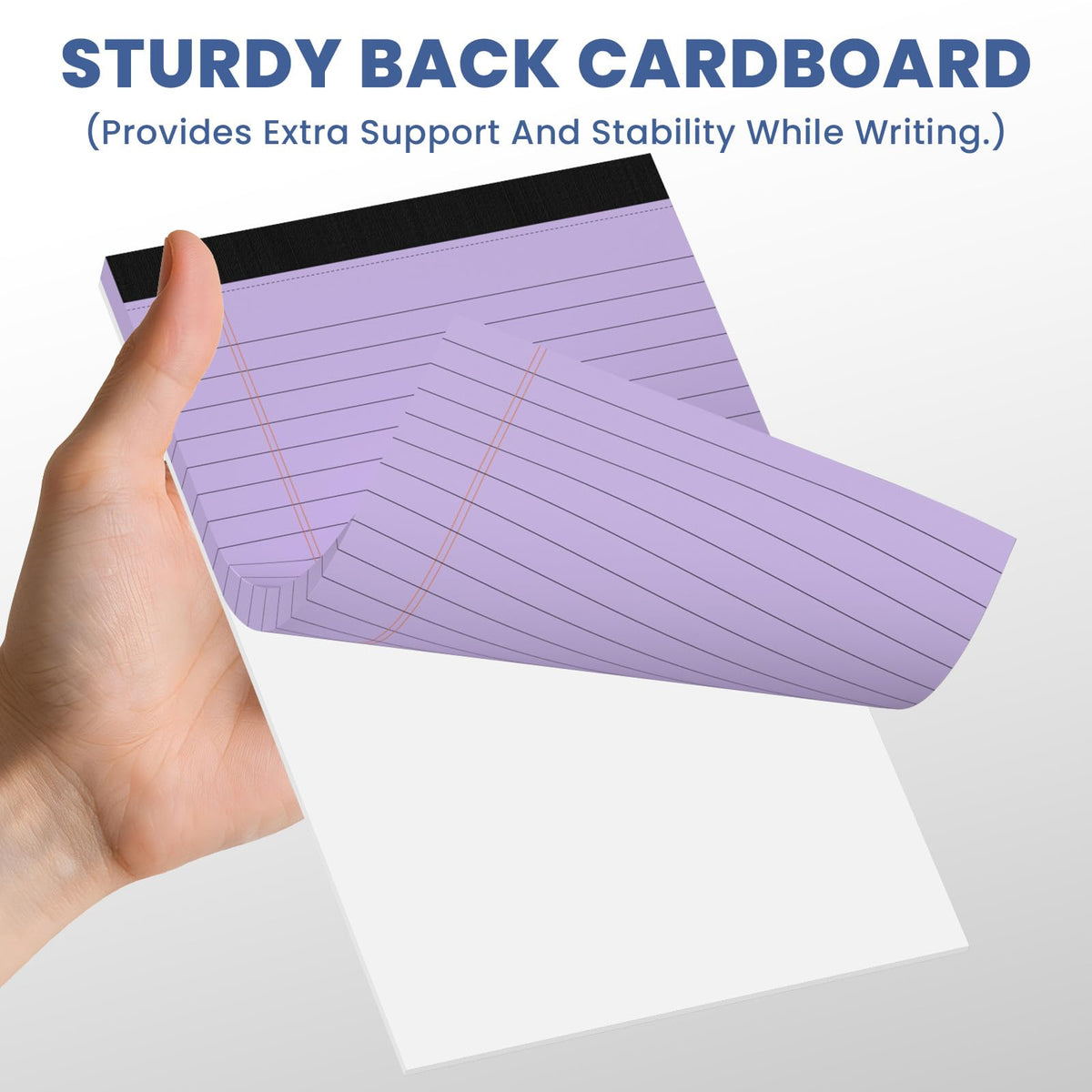 6 Pack Notepads 5x8, Color, Small Legal Pads, Perforated Notebook