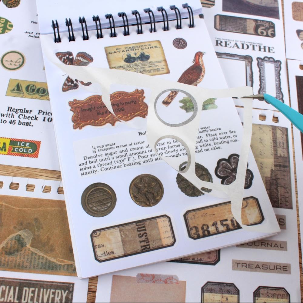 Dwpetzo: 4-Pack Vintage Ephemera Booklets for Junk Journaling – 60 Sheets Total