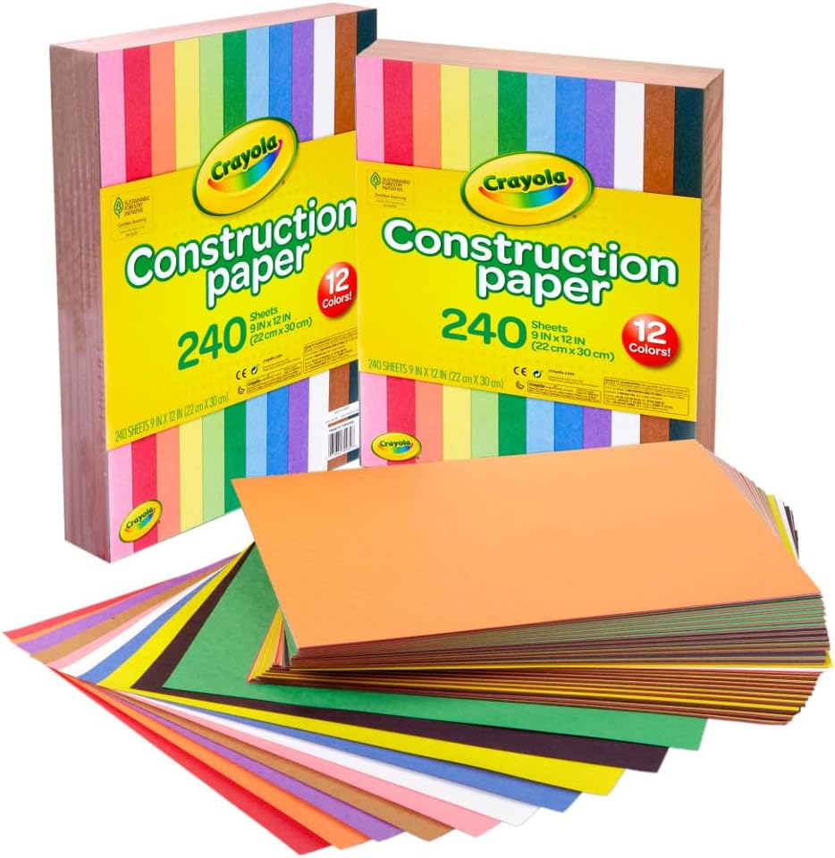 Crayola Construction Paper Bulk Pack 480ct, School Art & Craft Supplies