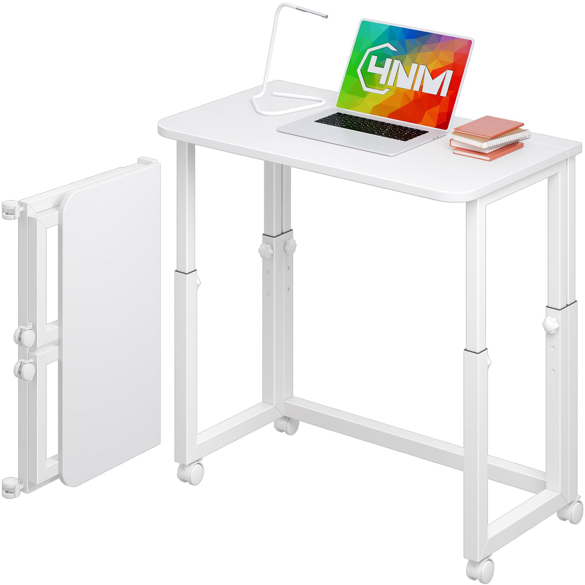 4NM 27.5-Inch Folding Student Desk with Wheels