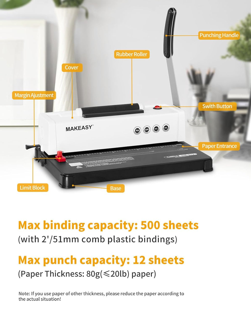 Electric Spiral Coil Binding Machine, 4:1 Pitch