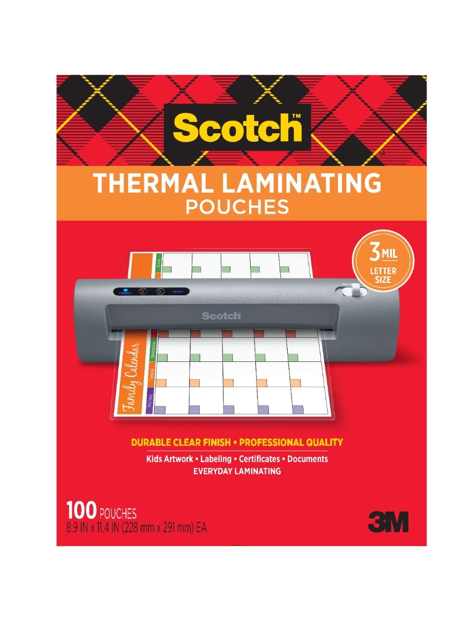 Scotch: Letter Size Thermal Laminating Pouches
