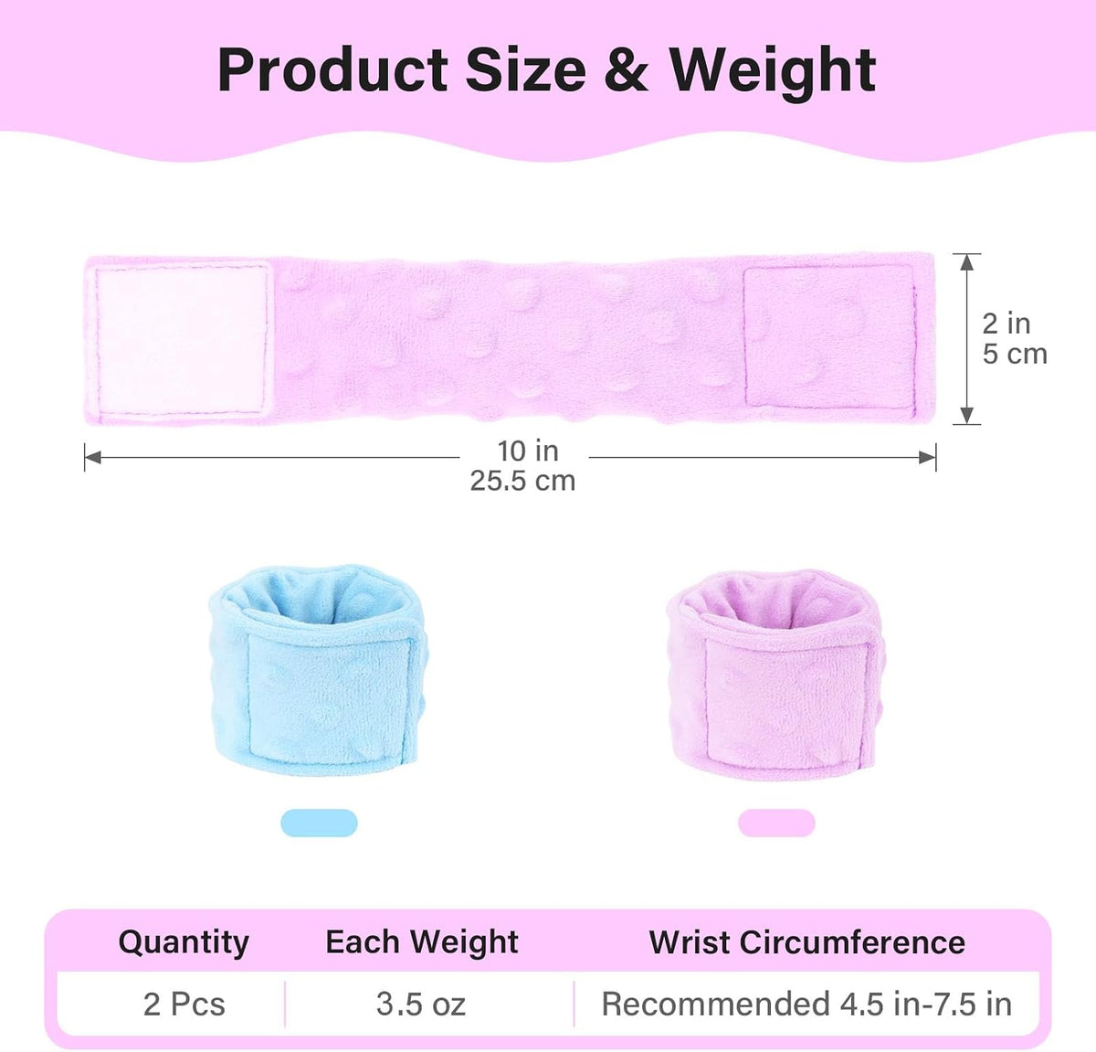 Sensory Weighted Bracelets for Kids, Sensory Wristbands for Autism ADHD SPD Anxiety Relief, Calming and Focus for Special Needs Child, Two Pack, Light Purple