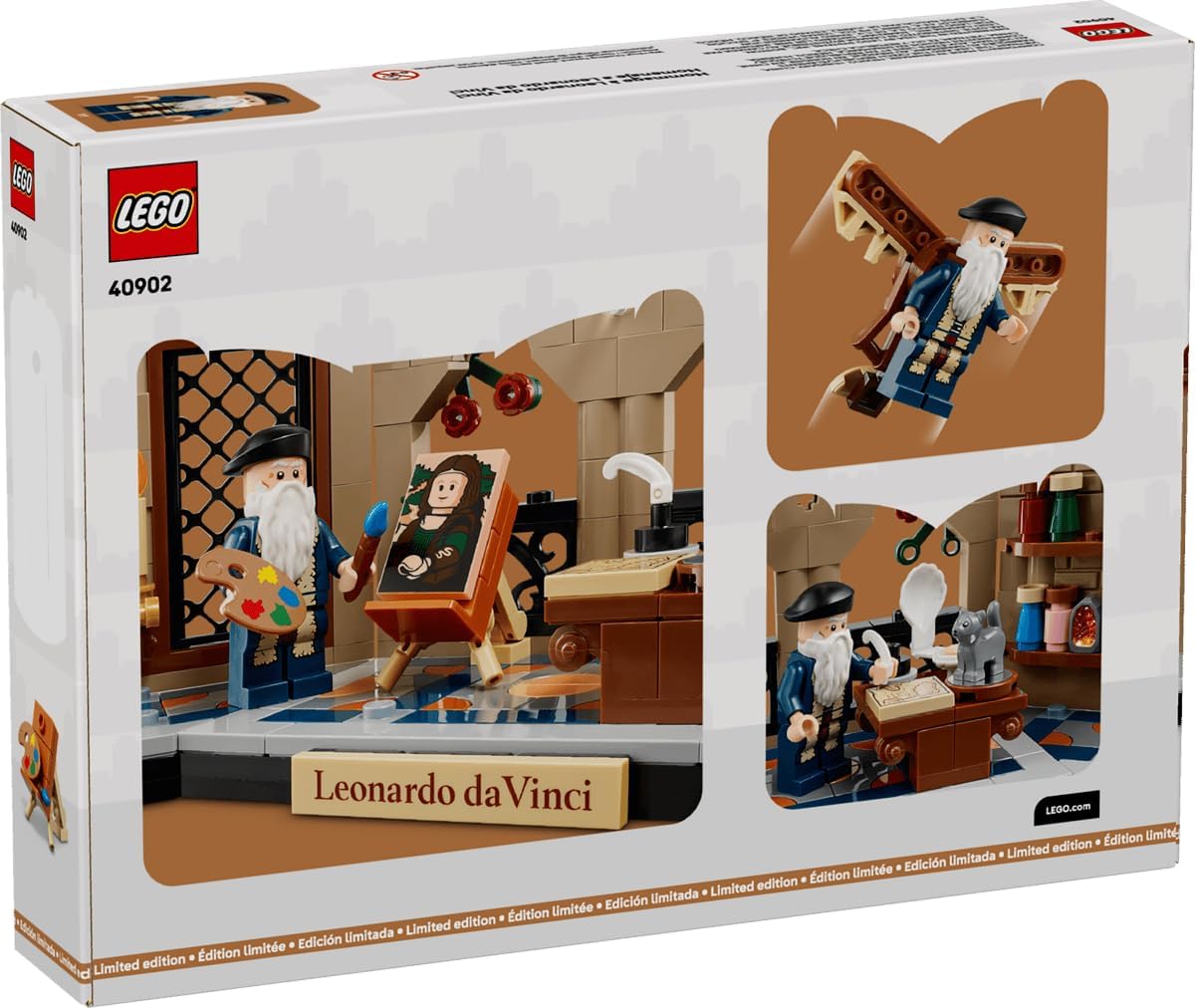 LEGO Tribute to Leonardo da Vinci – 250-Piece Renaissance Workshop Building Set with Leonardo Minifigure, Mona Lisa & Ornithopter, Collectible Art Display Gift for Adults – 40902