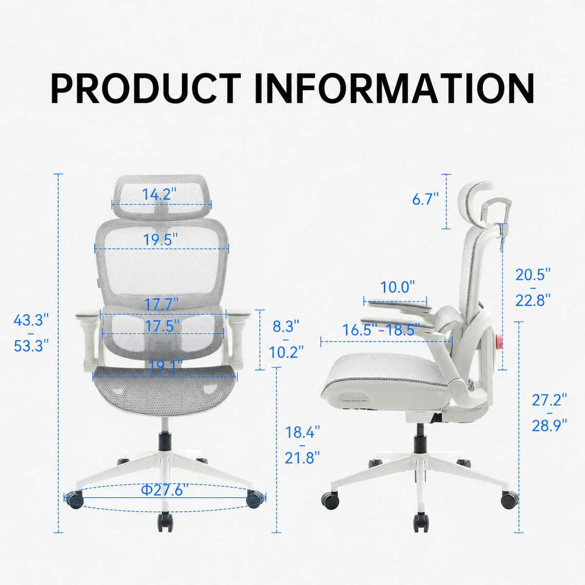 SIHOO M18 Ergonomic Office Chair, Mesh Back Desk Chair with Headrest