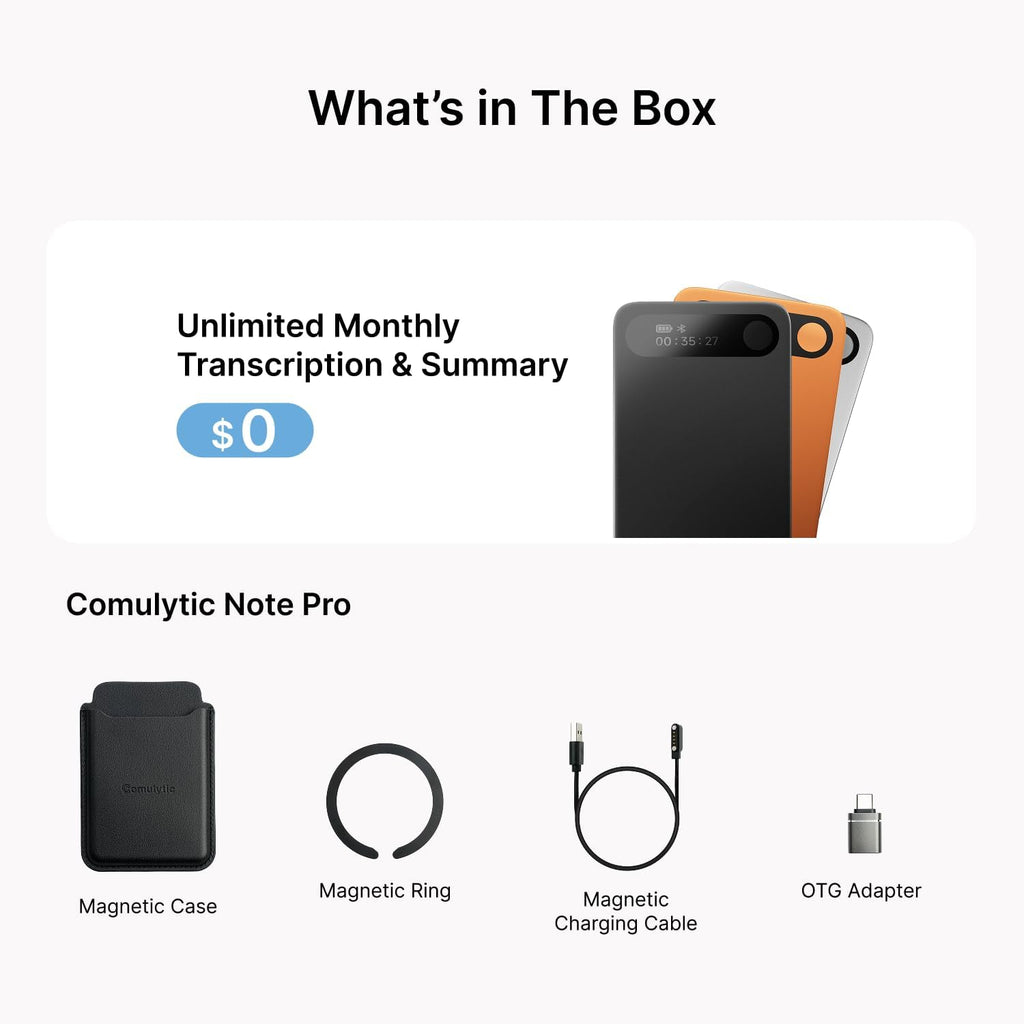 Comulytic Note Pro AI Voice Recorder, AI Meeting Recorder and Note Taker