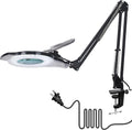 KIRKAS LED Magnifying Lamp with Clamp, 2,200 Lumens Dimmable 28in 12X