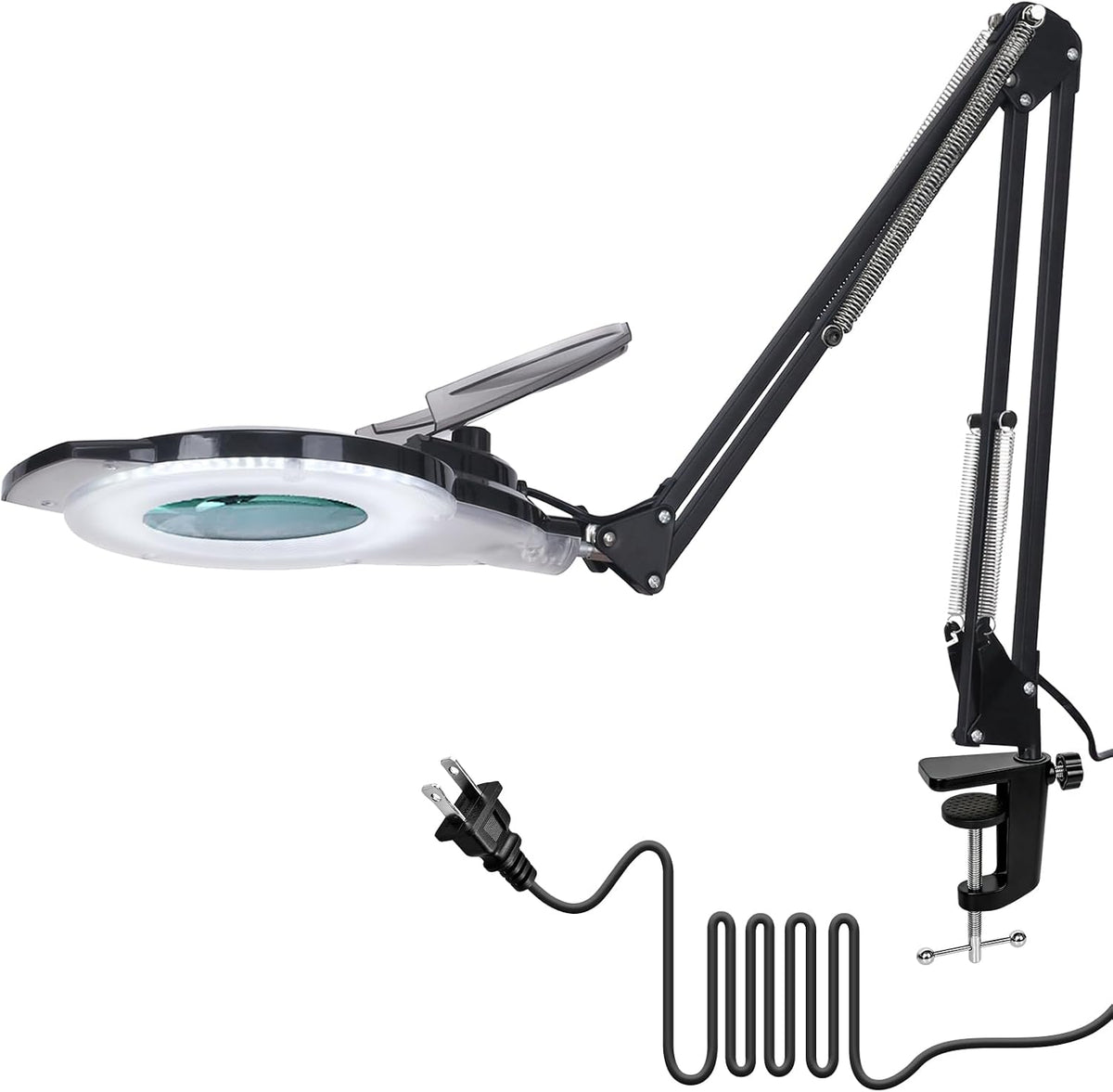 KIRKAS LED Magnifying Lamp with Clamp, 2,200 Lumens Dimmable 28in 12X