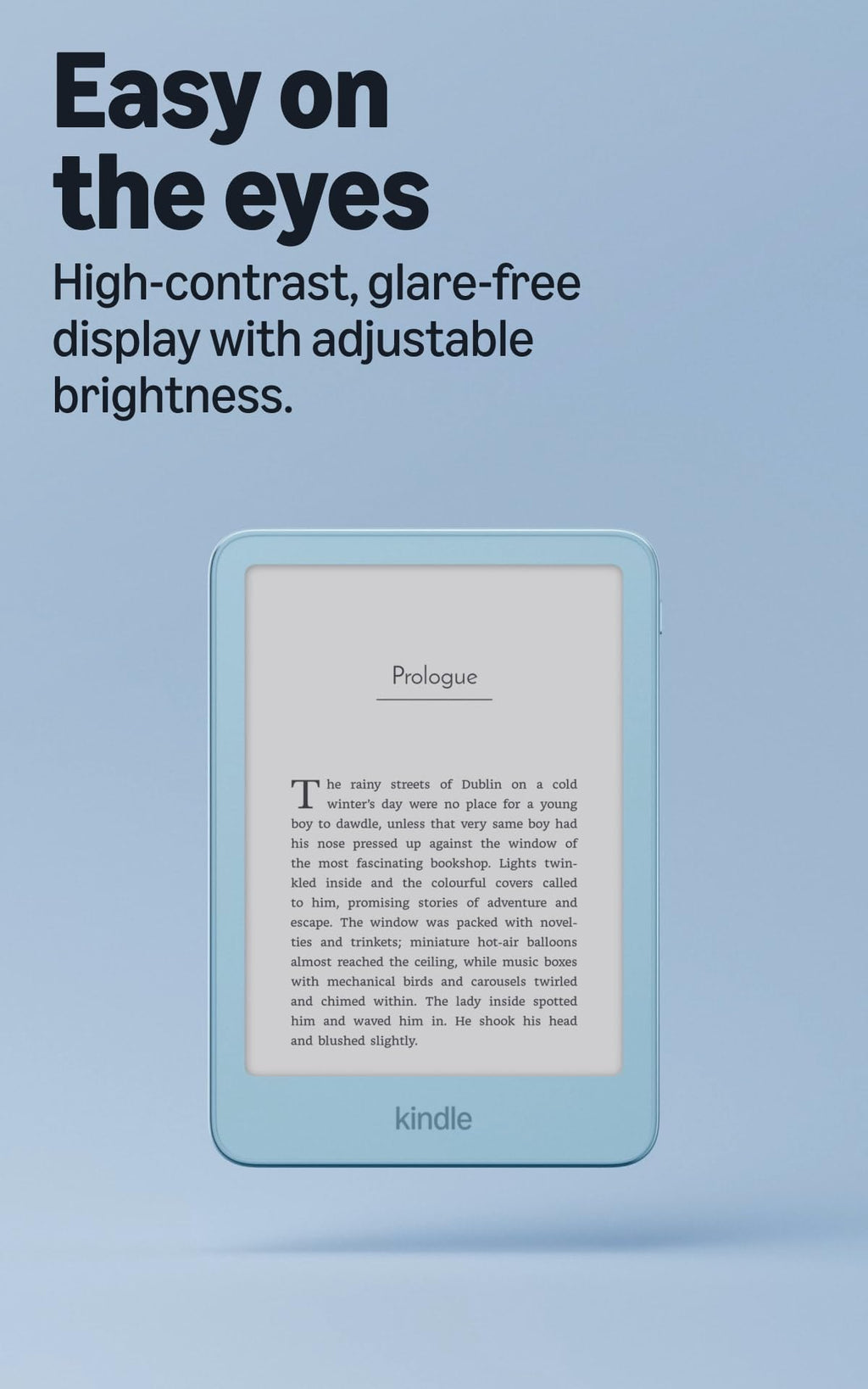 Amazon Kindle 32GB (all-new), Thinner, new aluminum design, 6" display, Without Lockscreen Ads, Alpine Sky Aluminum