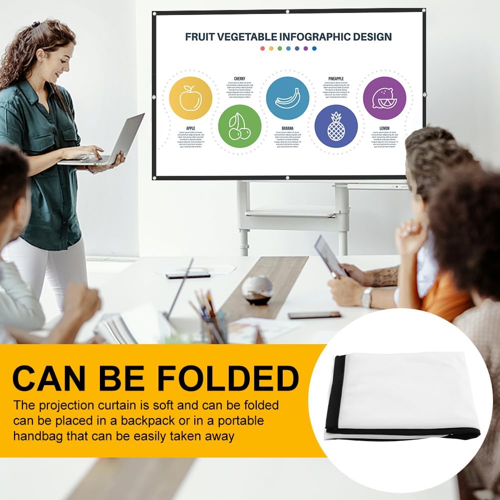 Projector Screen, 4K HD Home Movie Projection Screen 100 Inch