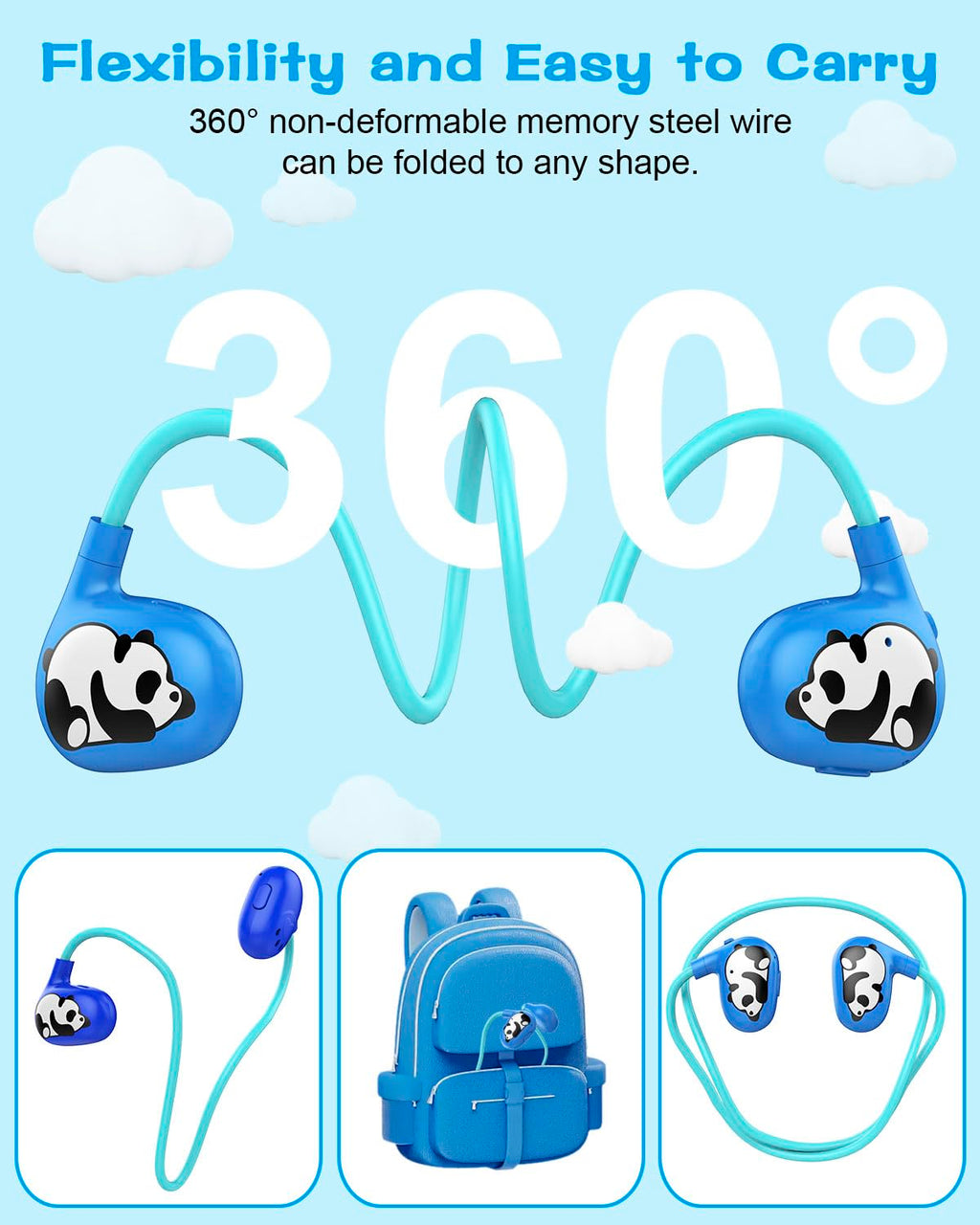 BANIGIPA Kids Headphones, Open Ear Headphones for Teens Child Boys Girls