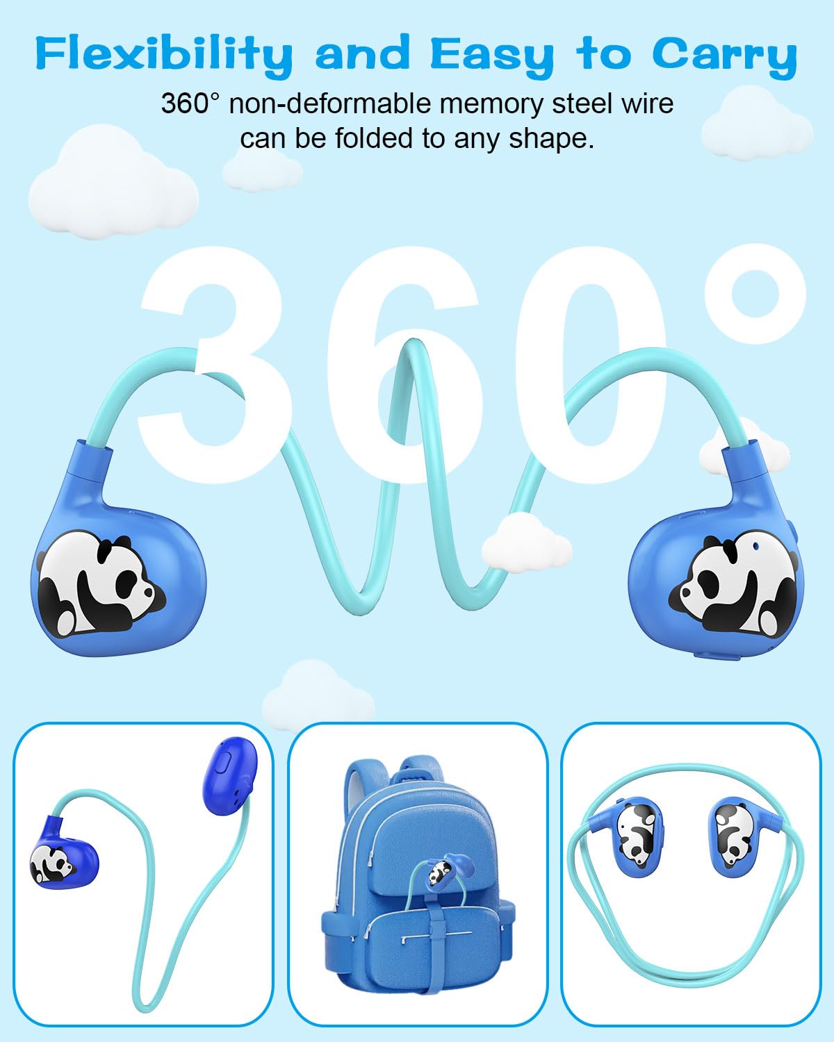 BANIGIPA Kids Headphones, Open Ear Headphones for Teens Child Boys Girls