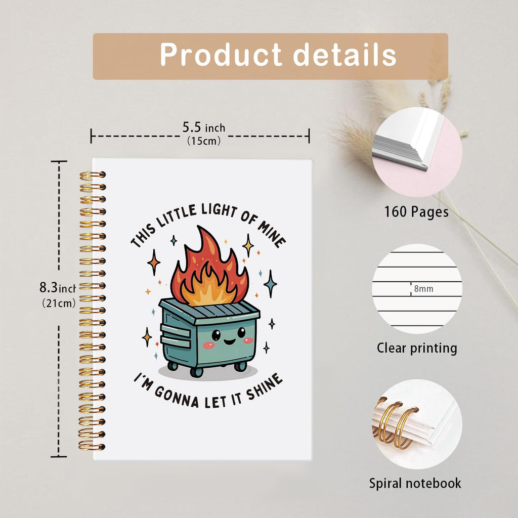 Funny Black Cat Spiral Notebook,Office Notebooks for Work