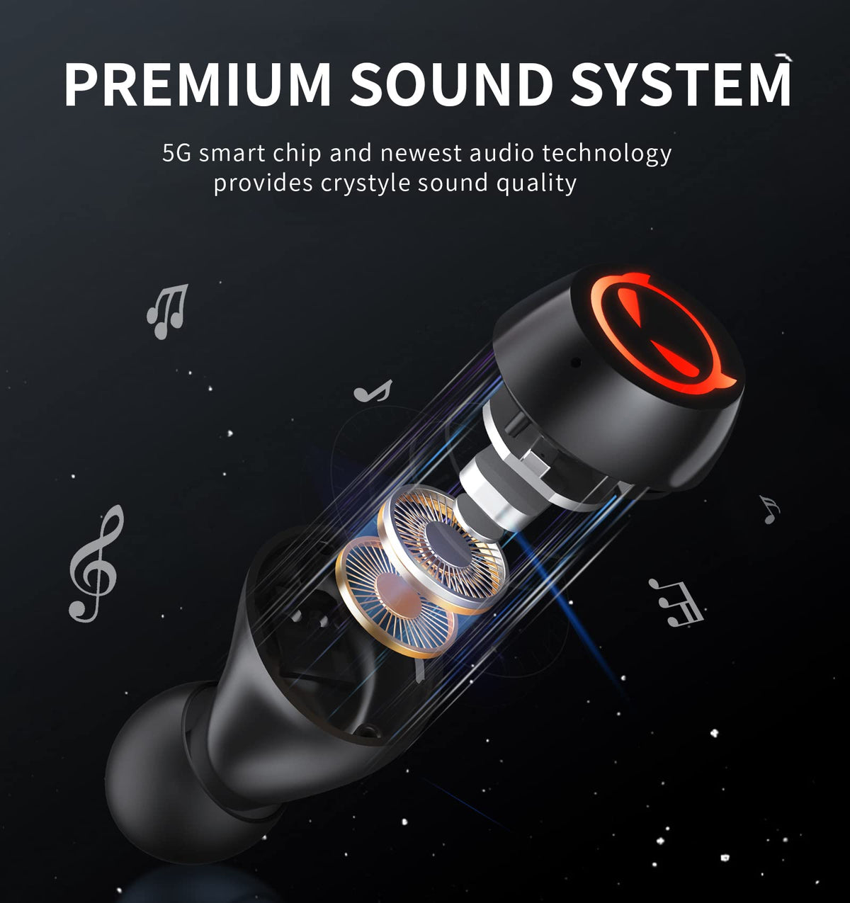 Kids Wireless Earbuds, Noise Reduction Earbuds for Kids Bluetooth 5.0 Waterproof in-Ear Headphones with Mic and Charging Case, Deep Bass Touch Control 36H Playtime Headset for School.