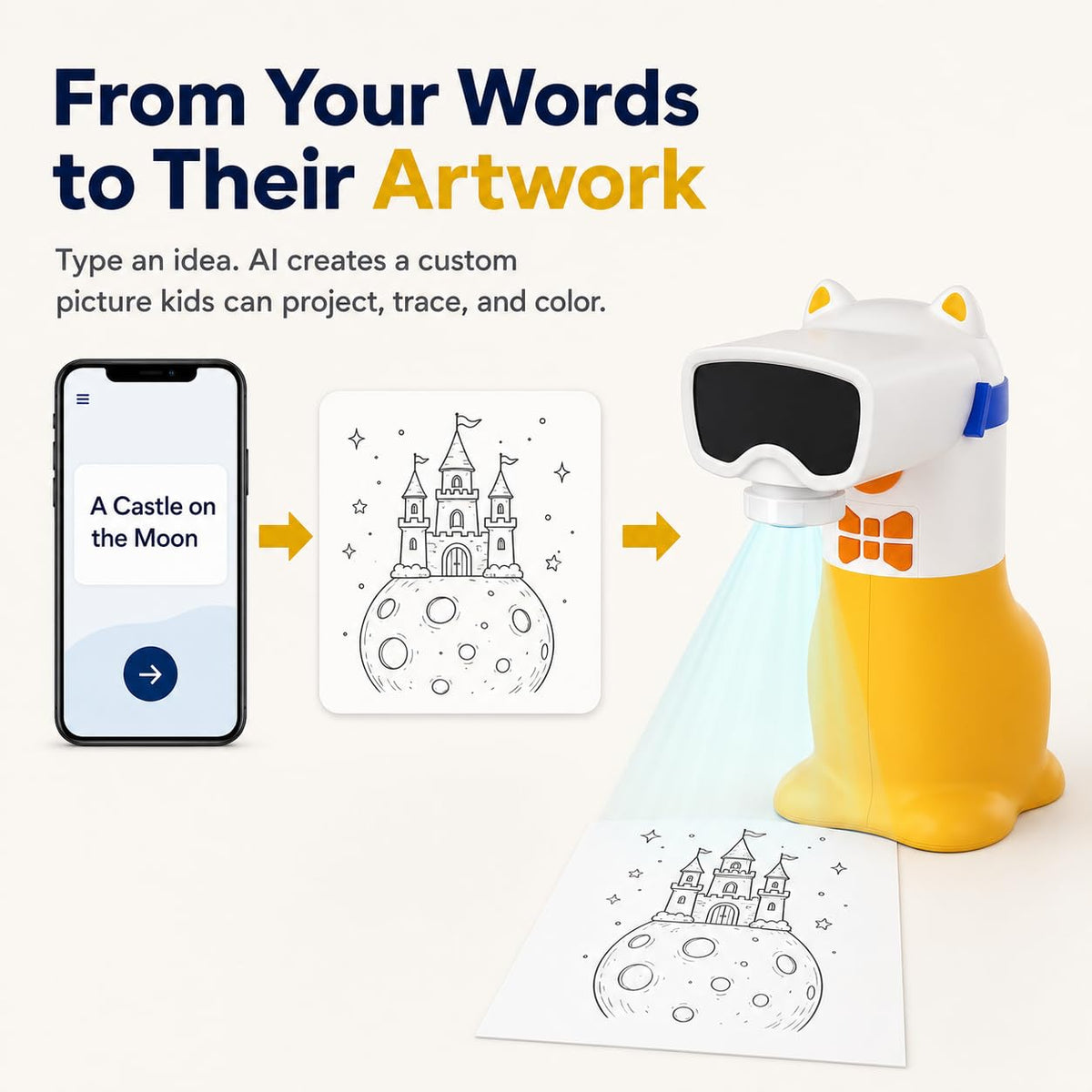 AI Drawing Projector for Kids, Birthday Gift Toy, Ages 5-12