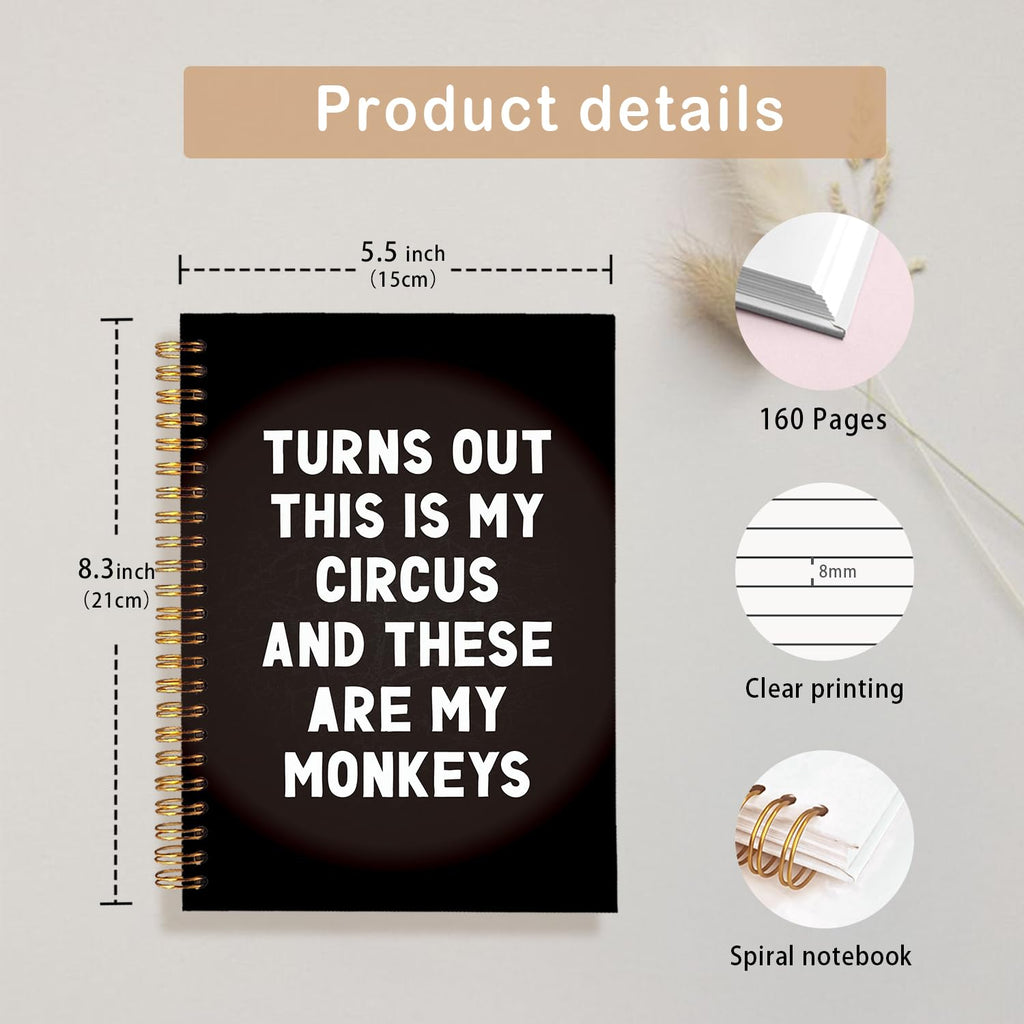 Funny Black Cat Spiral Notebook,Office Notebooks for Work