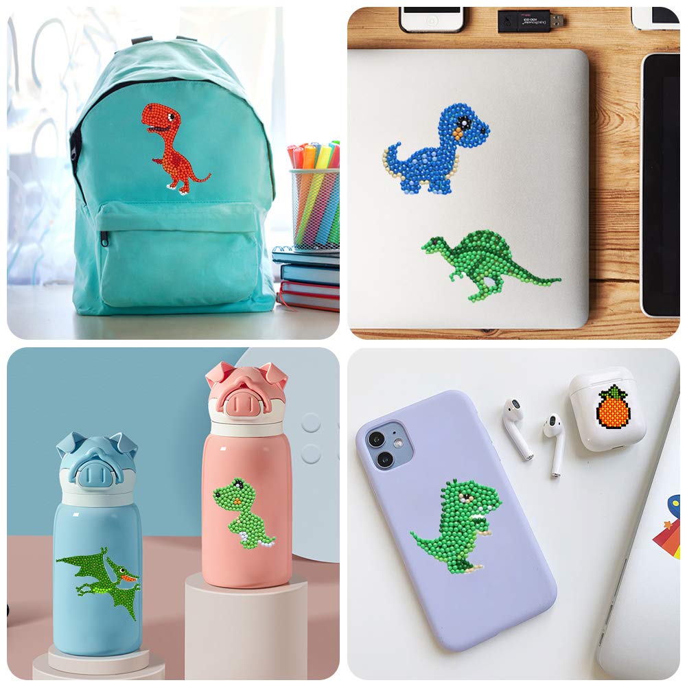 Labeol Diamond Art Kits for Kids Boys and Girls Ages 6-8-10-12 Easy to DIY Creative Diamond Art Sticker Craft by Numbers Kits for Kids and Adult Beginners (Animal)