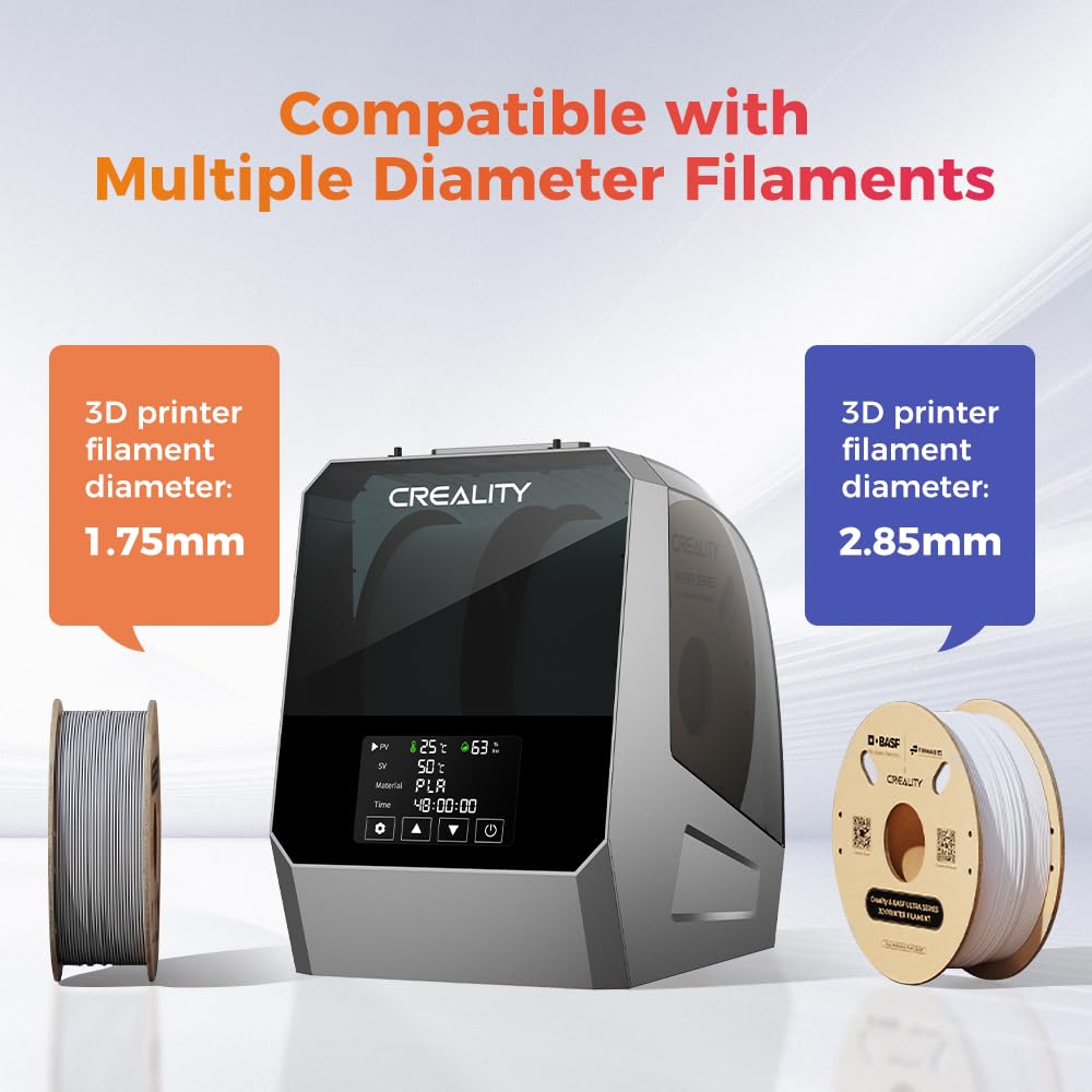 2026 New Creality Space PI Filament Dryer-Christmas Gifts, 3D Printer Filament Dryer Box with 360° Heating, Upgraded Filament Dehydrator Storage Box Support Nylon ABS PETG PLA TPU 1.75/2.85mm