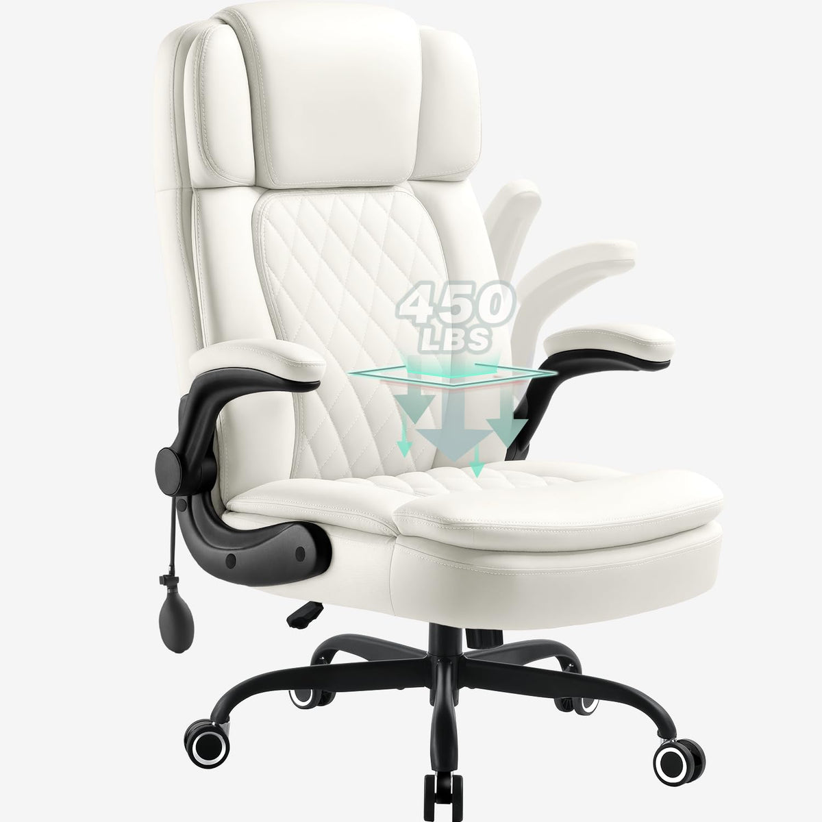 WAILOR 450 lb High-Back Study Chair with Flip-Up Arms