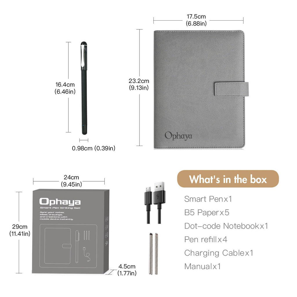 Ophaya Smart Pen & Reusable Digital Notebook – Sync Notes to Your App