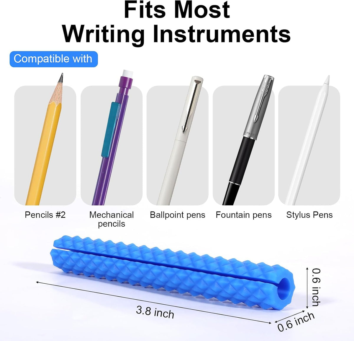 Sensory Pencil Grips for Kids & Adults, 4 Pack Textured ADHD Fidget Tools