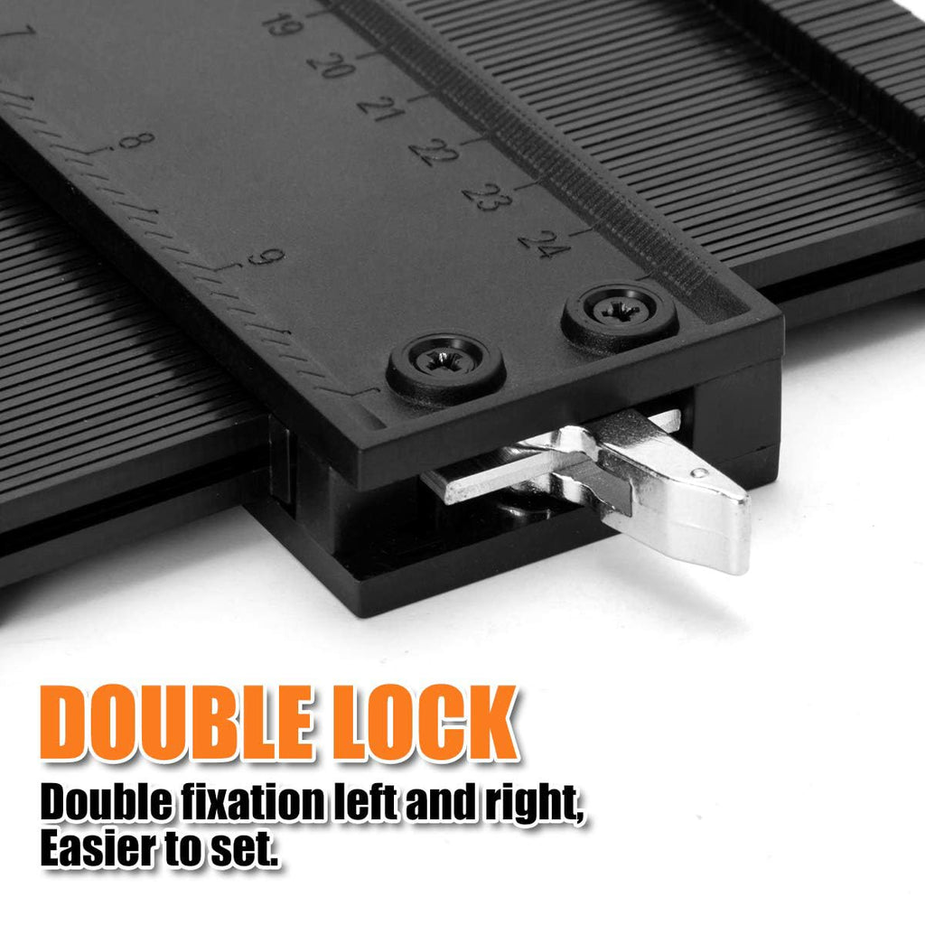 Saker Contour Gauge Duplication-Adjustable Lock-Precisely Copy Irregular Shape-Irregular Woodworking Tracing-Must Have Tool for DIY Handyman Men Husband Dad 10 Inch+5 Inch
