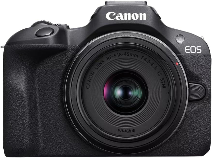 Canon EOS R100 Mirrorless Camera Body with RF-S 18-45mm F4.5-6.3 is STM Lens 6052C012 Bundle with Deco Gear Photography Bag + Microphone + Monopod + Software & Accessories Kit