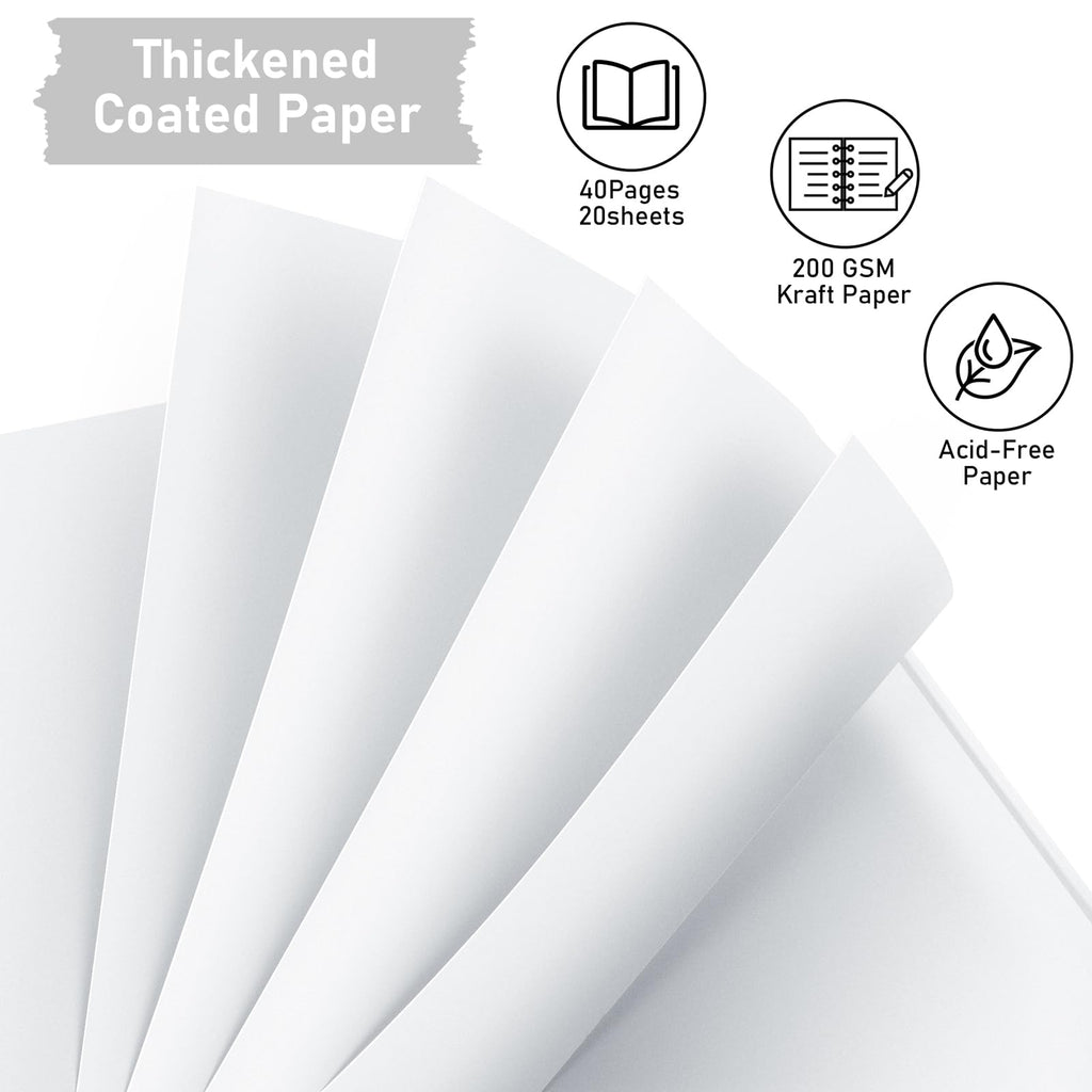 Gotideal 80 Pages Scrapbook Album with 10 Metallic Markers, Black