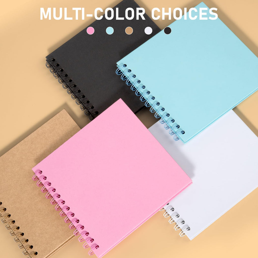 Gotideal 80 Pages Scrapbook Album with 10 Metallic Markers, Black