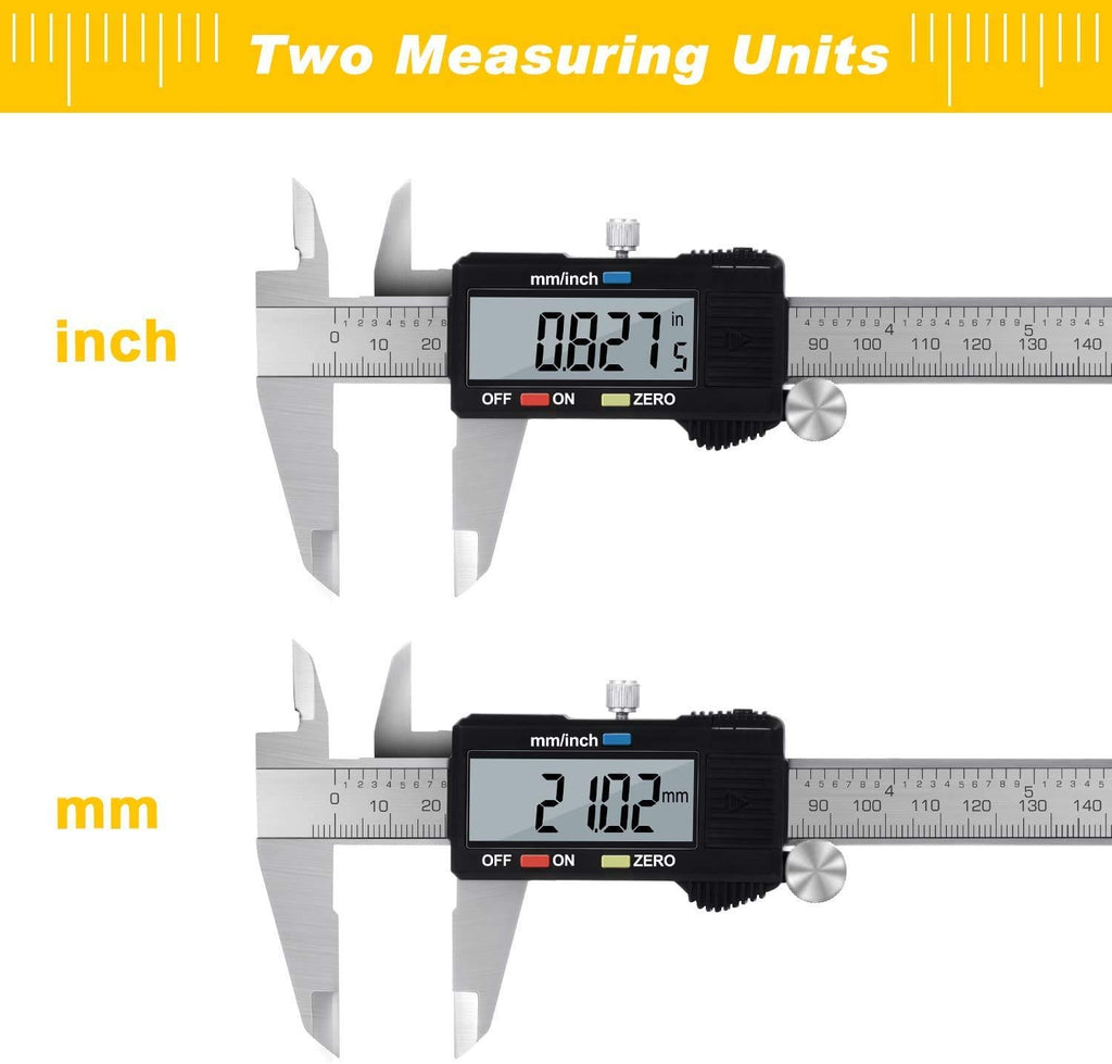 Digital Caliper, Adoric Calipers 0-6 Inch, Inch/mm Conversion, Large LCD