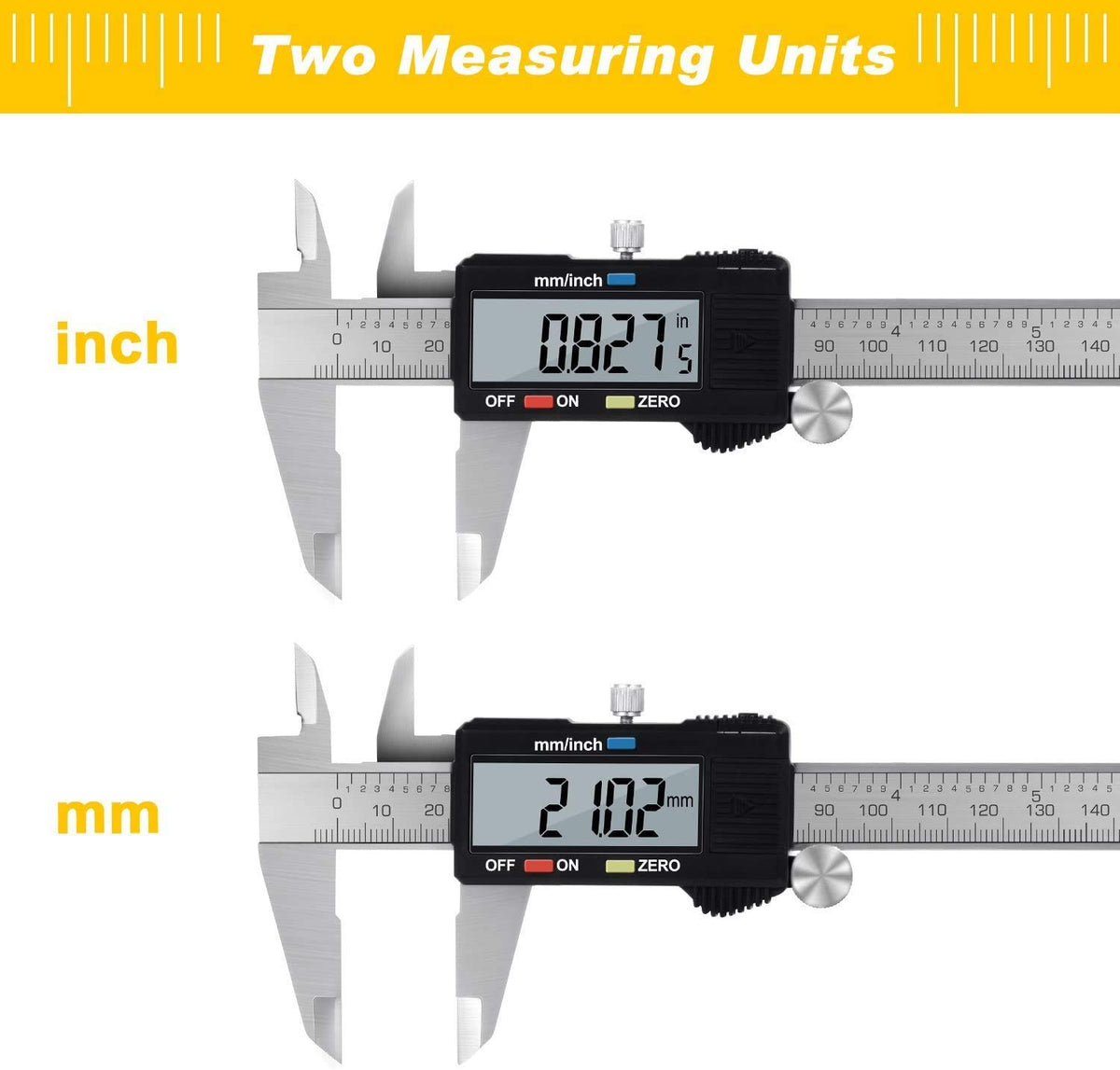 Digital Caliper, Adoric Calipers 0-6 Inch, Inch/mm Conversion, Large LCD