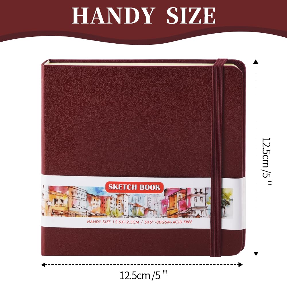 E-WEICHEN Hardcover Art Sketchbook – 100 Pages, 80 GSM Acid-Free Paper | PU Leather & Cloth Cover Options