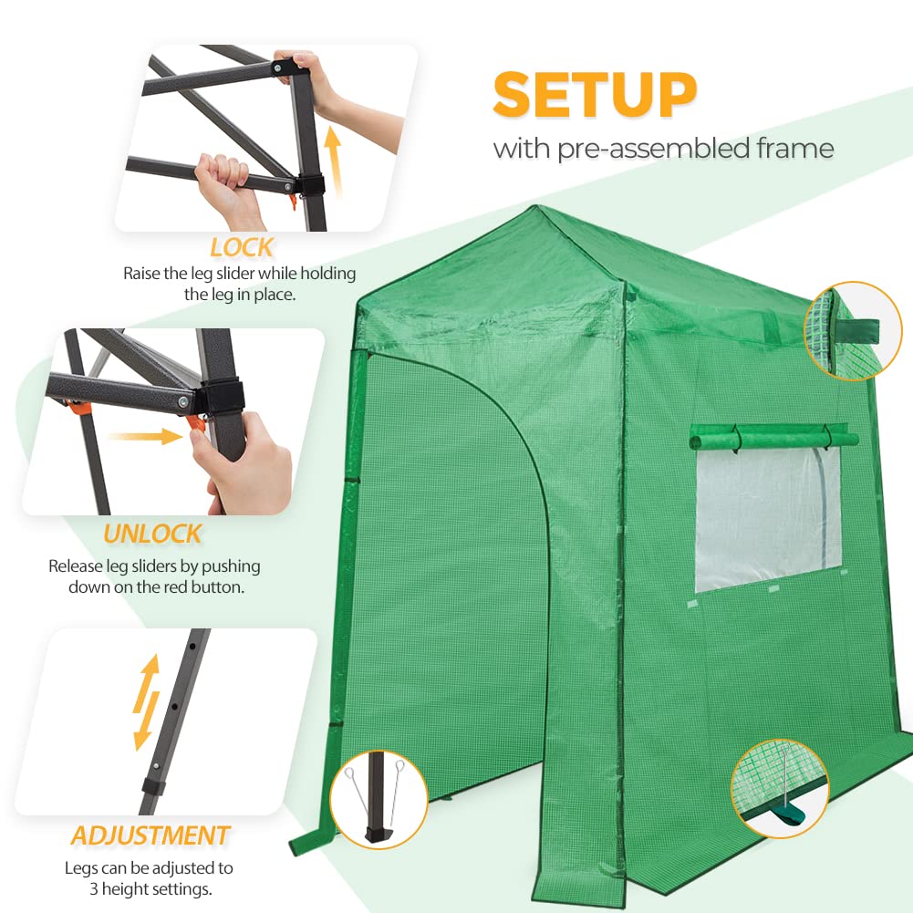 EAGLE PEAK Pop-Up Walk-In Greenhouse (Multiple Sizes)