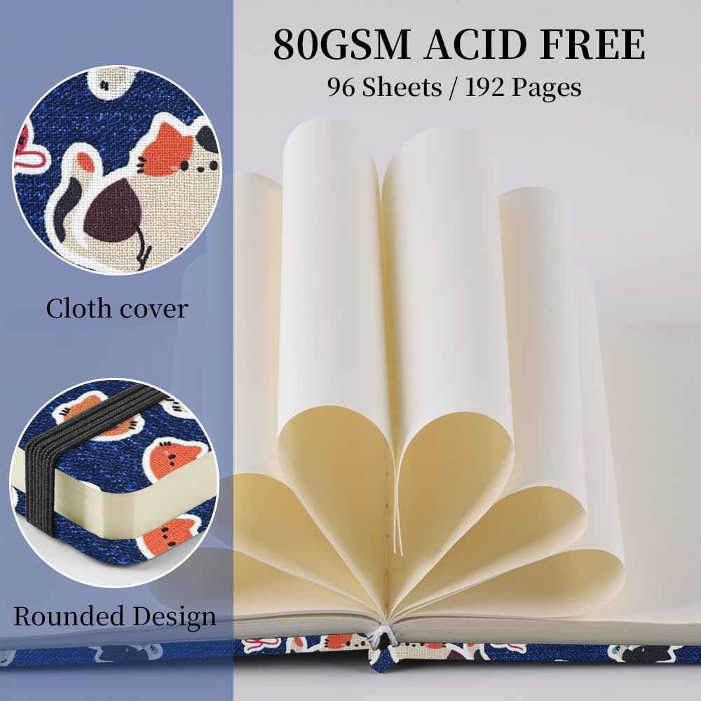 E-WEICHEN Hardcover Art Sketchbook – 100 Pages, 80 GSM Acid-Free Paper | PU Leather & Cloth Cover Options