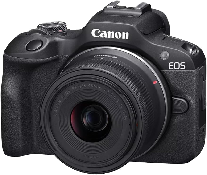 Canon EOS R100 Mirrorless Camera Body with RF-S 18-45mm F4.5-6.3 is STM Lens 6052C012 Bundle with Deco Gear Photography Bag + Microphone + Monopod + Software & Accessories Kit
