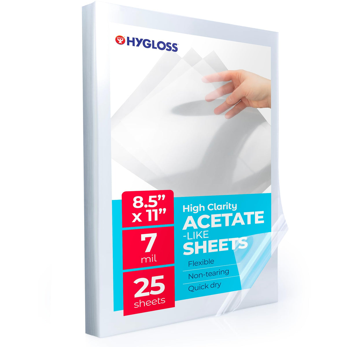 Hygloss Clear Acetate Sheets, 7 Mil (Size and Pack Options)